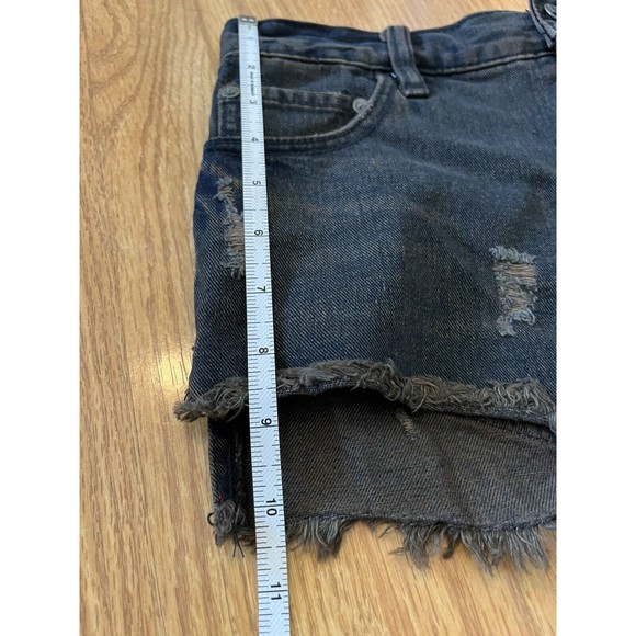 NWT Free People Dark Wash Runaway Slouch Button Fly Cut Off Denim Shorts… - Picture 11 of 12